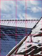 Goldener Schnitt undGoldene Spirale angewendet auf „Dächer #7286”