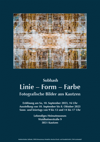 Plakat „Linie – Form – Farbe” im Museum Kautzen 2023