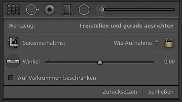 Das Freistellungs-Werkzeug in Lightroom